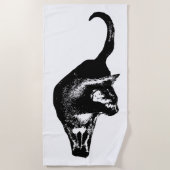 Serviette De Plage Journée du chat actif (Devant)