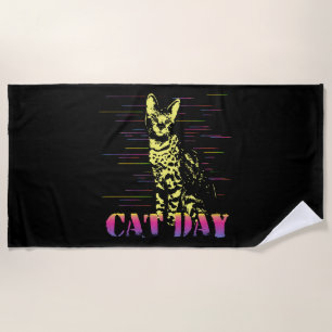 Serviette De Plage Journée internationale du chat