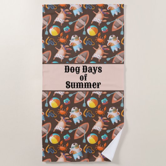 Serviette De Plage Jours de Chien de l'Été (Devant)