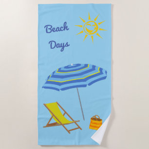 Serviette De Plage Jours de plage tropicale vacances été parapluie