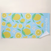 Serviette De Plage Jovely Lemons Fruity Fun Nom sur mesure (Devant)