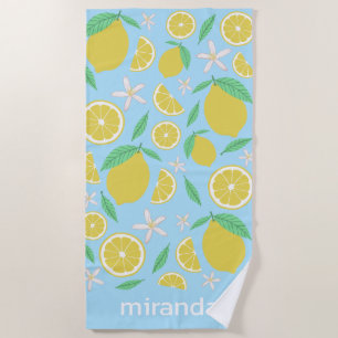 Serviette De Plage Jovely Lemons Fruity Fun Nom sur mesure