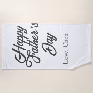 Serviette De Plage Joyeuse fête des pères gris nom amour meilleur pap