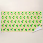 Serviette De Plage Joyeuse Grenouille de fête (Devant)
