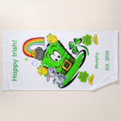 Serviette de plage Joyeuse St. Patrick Rabbit (Devant)