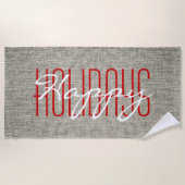 Serviette De Plage Joyeuses fêtes Noël rustique (Devant)