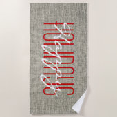 Serviette De Plage Joyeuses fêtes Noël rustique (Devant)