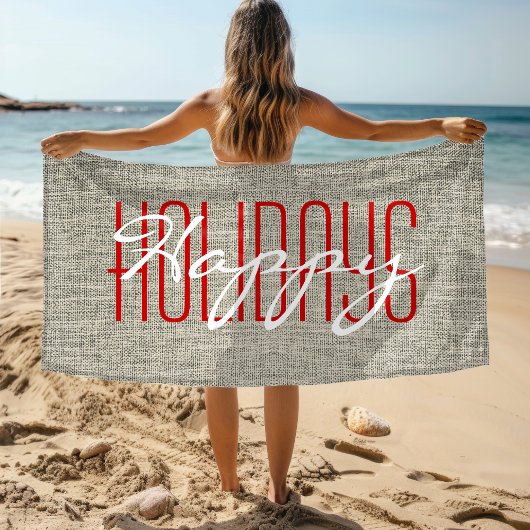 Serviette De Plage Joyeuses fêtes Noël rustique