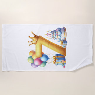 Serviette De Plage Joyeux 7ème Anniversaire