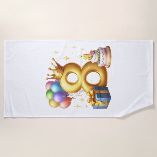 Serviette De Plage Joyeux 8e Anniversaire (Devant)