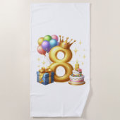 Serviette De Plage Joyeux 8e Anniversaire (Devant)