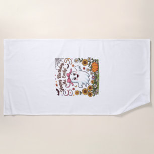 Serviette De Plage Joyeux Anniversaire Mme Emily Halloween Fantôme Ci