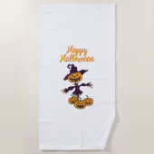 Serviette De Plage Joyeux épouvantail d'Halloween (Devant)