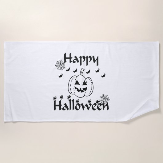 Serviette De Plage Joyeux Halloween (Devant)