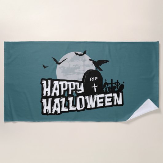 Serviette De Plage Joyeux Halloween (Devant)