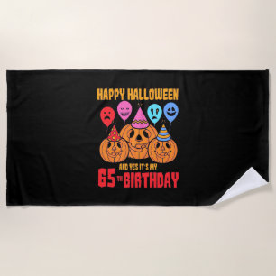 Serviette De Plage Joyeux Halloween 65e anniversaire
