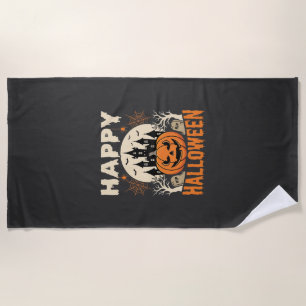 Serviette De Plage Joyeux Halloween Jack O Lantern Château Hanté