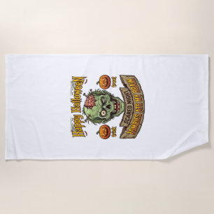 Serviette De Plage Joyeux Halloween Les Zombies Ont Mangé La Tête De