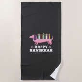 Serviette De Plage Joyeux Hanukkah chien teckel (Devant)