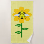Serviette De Plage Joyeux Jour des abeilles Anniversaire Bumblebee (Devant)