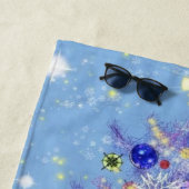 Serviette De Plage Joyeux Noël - Arbre de Noël (En situation)