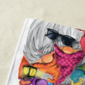 Serviette De Plage Joyeux Noël Beach Towel Gnome Célébration (En situation)