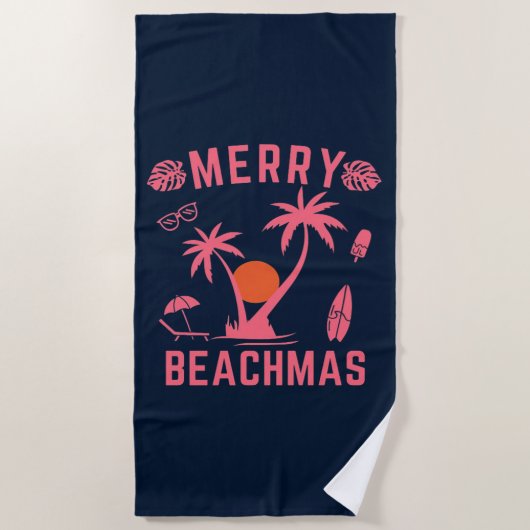 Serviette De Plage Joyeux Noël Beachmas En Juillet (Devant)