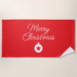 Serviette De Plage Joyeux Noël classique unique minimaliste simple
