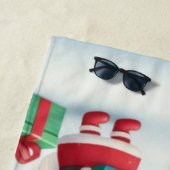 Serviette De Plage Joyeux Noël/père Noël/neige elfes (En situation)