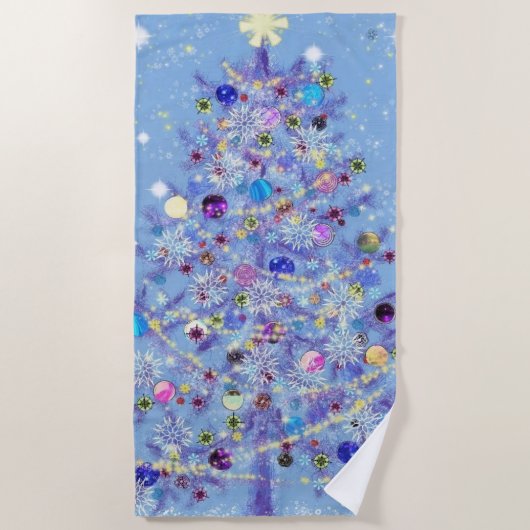 Serviette De Plage Joyeux Noël - Sapin de Noël (Devant)