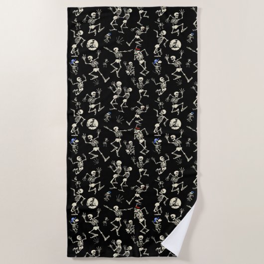 Serviette De Plage Joyeux os dansants (Devant)