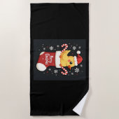 Serviette De Plage Joyeux poulet de Noël (Devant)