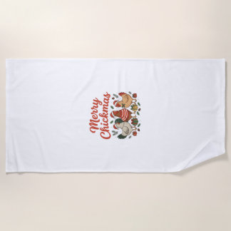 Serviette De Plage Joyeux Pouletmas Poulet Noël