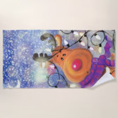 Serviette De Plage Joyeux Reindeer Christmas Beach Towel (Devant)
