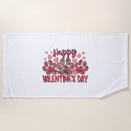 Serviette De Plage Joyeux Valentines Jour chien animal (Devant)