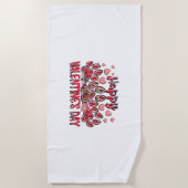 Serviette De Plage Joyeux Valentines Jour chien animal (Devant)