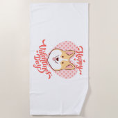 Serviette De Plage Joyeux Valentines Jour mignon Corgi Chien (Devant)