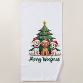 Serviette De Plage Joyeux Woofmas (2) (Devant)