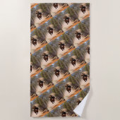 Serviette De Plage "Jumping Joy : Le saut des éléphants Animés" (Devant)