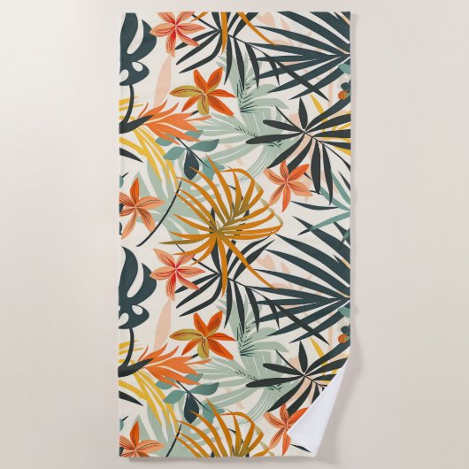 Serviette de plage Jungle Bloom (Devant)