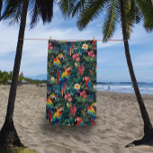 Serviette De Plage Jungle de perroquets