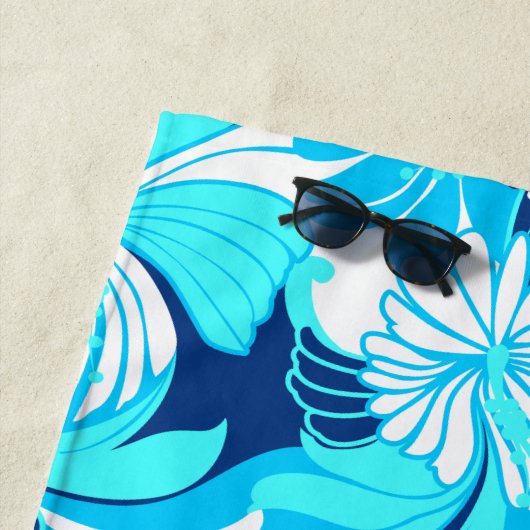 Serviette De Plage Jungle d'Hibiscus Florale tropicale hawaïenne - Tu (En situation)