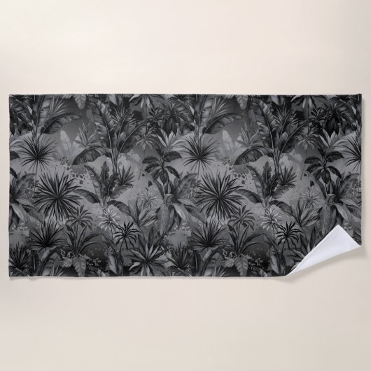 Serviette De Plage Jungle noir (Devant)