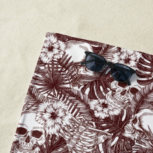 Serviette de plage Jungle Skulls (En situation)