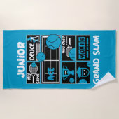 Serviette De Plage Junior Tennis Player Cadeau (Devant)