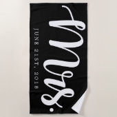 Serviette De Plage Juste marié | Lune de miel Mariage (Devant)