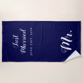 Serviette De Plage Juste marié | Lune de miel Mariage (Devant)