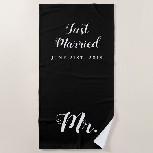 Serviette De Plage Juste marié | Lune de miel Mariage (Devant)