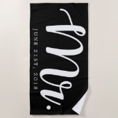 Serviette De Plage Juste marié | Lune de miel Mariage (Devant)