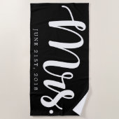 Serviette De Plage Juste marié | Lune de miel Mariage (Devant)